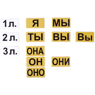 Магнитные карточки "Личные местоимения" (фон жёлтый)*