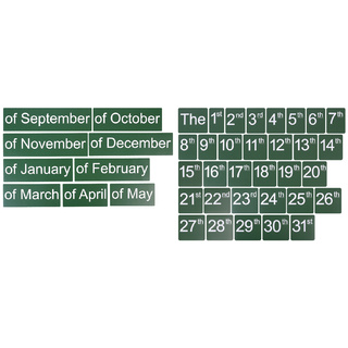 Магнитные карточки Числительные (цифры) и Месяцы (зел, EN)