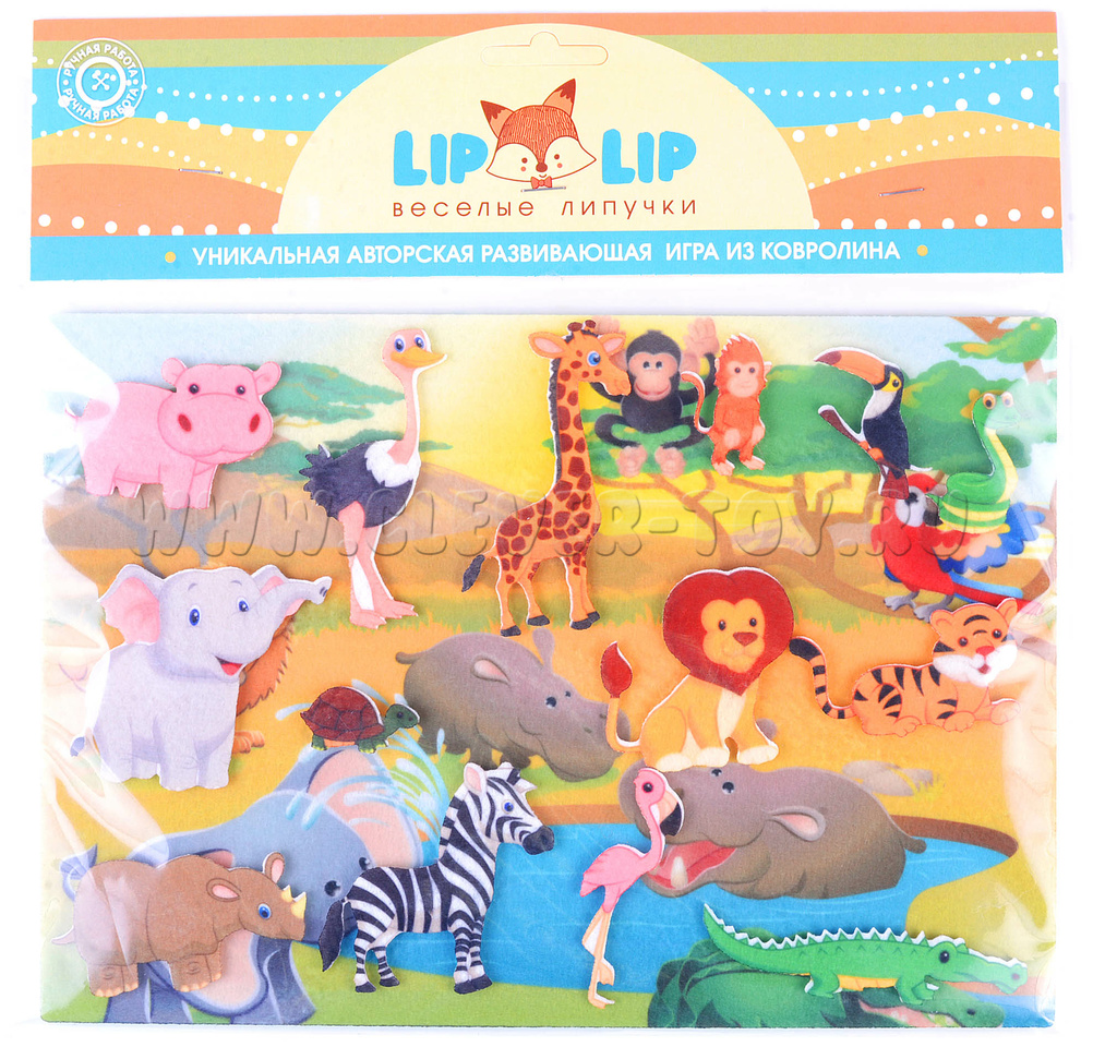 Животные жарких стран с игровым полем (фетр) LIP1216 в  Иркутске|CLEVER-TOY.RU