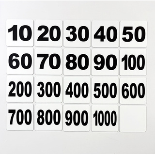 Набор магнитных карточек "Круглые числа" (фон белый)